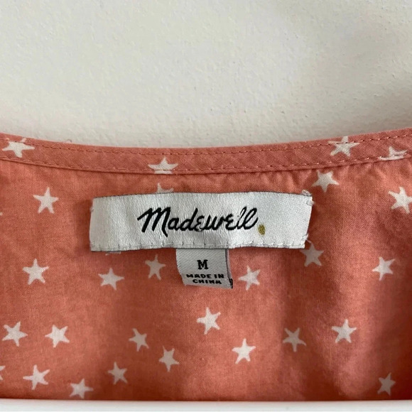 Madewell Wrap  Star Cross Over Scatter peach top Feminine Cottagecore Y2K Retro - Picture 6 of 8